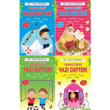 Damla Yayınevi Dik Temel Harflerle Kılavuz Çizgili Yazı Defteri