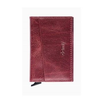 Damy 611CR Bordo Hakiki Deri Unisex Mekanizmalı Kartlık