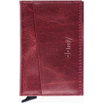Damy 611CR Bordo Hakiki Deri Unisex Mekanizmalı Kartlık