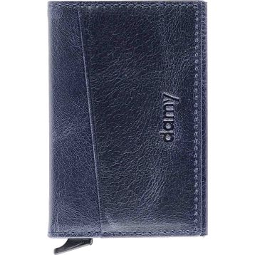 Damy 611CR Lacivert Hakiki Deri Unisex Mekanizmalı Kartlık