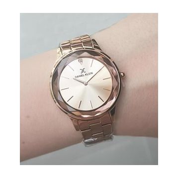Daniel Klein Kesme Camlı Çelik Bilezik Rose Gold Kadın Kol Saati