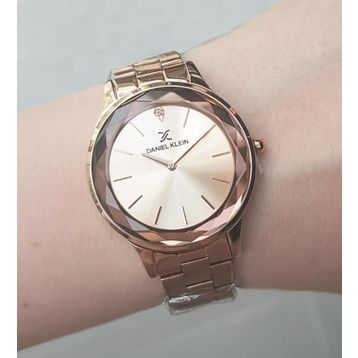 Daniel Klein Kesme Camlı Çelik Bilezik Rose Gold Kadın Kol Saati