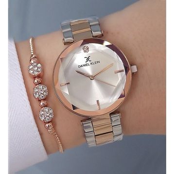 Daniel Klein Kesme Camlı Çelik Bilezik Rose Gold Kadın Kol Saati