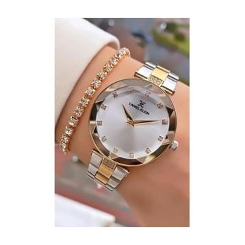 Daniel Klein MRD12271 Sarı Gümüş Renk Kesme Cam Kadın Kol Saati