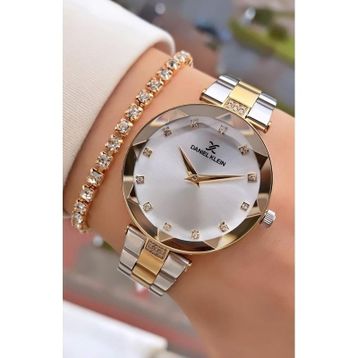 Daniel Klein MRD12271 Sarı Gümüş Renk Kesme Cam Kadın Kol Saati