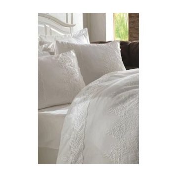 Dantela Duru Vita Pamuk Saten 200 x 220 cm Çift Kişilik Nevresim Takımı