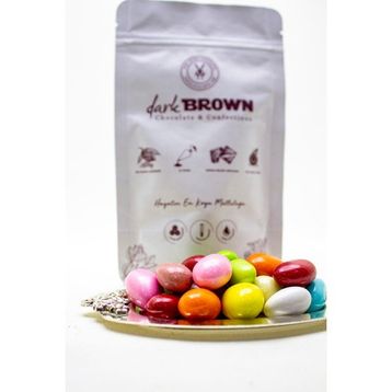 Dark Brown 1 kg Bademli Çikolata Dolgulu Renkli Draje Çikolatası