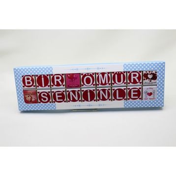 Dark Brown 36'lı Bir Ömür Seninle Yazılı Bitter ve Sütlü Madlen Çikolata