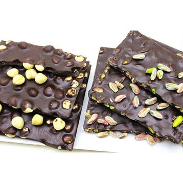Dark Brown 500 gr Fındıklı ve Antep Fıstıklı Bitter Beyoğlu Çikolatası