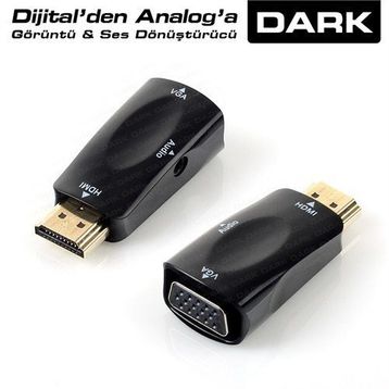 Dark VGA to HDMI Aktif Dönüştürücü