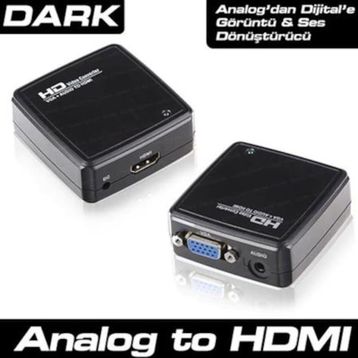Dark Vga To Hdmı Siyah Dönüştürücü