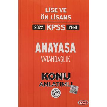 Data 2022 KPSS Lise ve Ön Lisans Anayasa Vatandaşlık Konu Anlatımlı