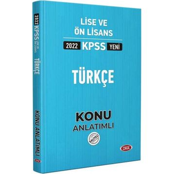 Data Yayınları 2022 KPSS Lise Ön Lisans Türkçe Konu Anlatımlı