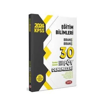 Data Yayınları 2024 KPSS Eğitim Bilimleri Branş Branş 30 Föy Denemeleri Karekod Çözümlü