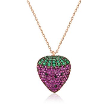 David Walker 925 Ayar Çilek Kadın Gümüş Kolye