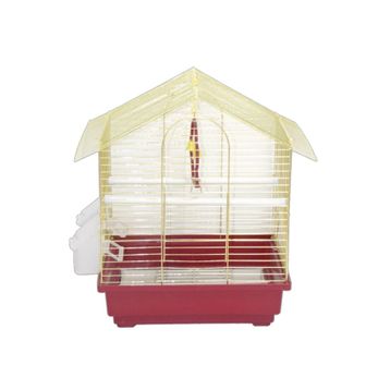 DaYang 30x23x39 cm İki Kapılı Çatılı Muhabbet Gold Kafesi