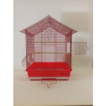 DaYang Kırmızı 2 Kapı Çatılı 35x28x46 cm Muhabbet Kuşu Kafesi