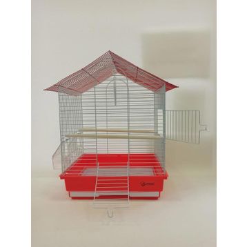 DaYang Kırmızı 2 Kapı Çatılı 35x28x46 cm Muhabbet Kuşu Kafesi