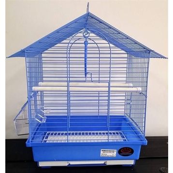 DaYang Mavi 2 Kapı Çatılı 35x28x46 cm Muhabbet Kuşu Kafesi
