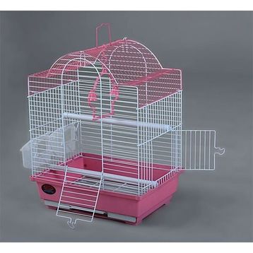 DaYang Pembe 29.9x22.3x38.5 cm İki Kapılı Kubbeli Muhabbet Kuşu Kafesi
