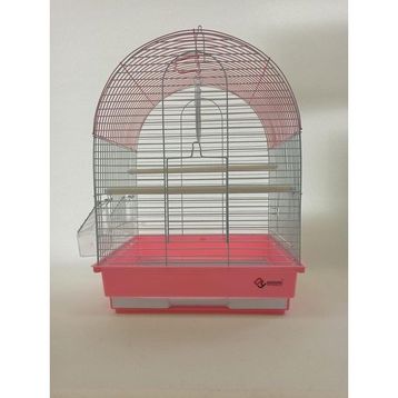 Dayang Pembe Pembe 35x28x46h cm İki Kapılı Çatılı Muhabbet Kuşu Kafesi