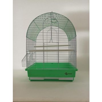 Dayang Yeşil 35x28x46h cm Çift Kapılı Çatılı Muhabbet Kuşu Kafesi