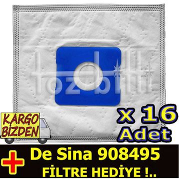 De Sina 908495 16 Adet Süpürge Toz Torbası