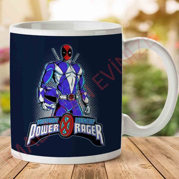 Deadpool Power Rangers Blue Rager Baskılı Kupa