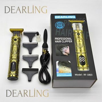 Dearling RF-1863 Çelik Kasa T-Bıçak Antika Tasarım Profesyonel Kablosuz Traş Makinesi