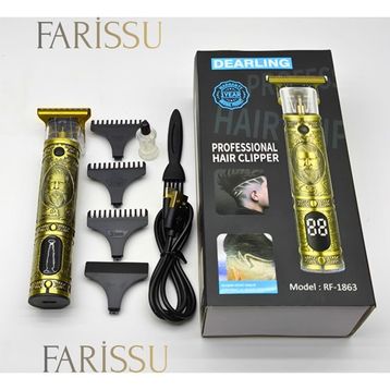 Dearling RF-1863 Çelik Kasa T-Bıçak Antika Tasarım Profesyonel Kablosuz Traş Makinesi