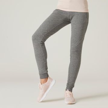 Decathlon Domyos 520 Slim Fitness Hafif Antrenman Kadın Gri Eşofman Altı