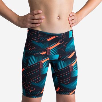 Decathlon Fitib Nabaiji Siyah Kırmızı Turkuaz Çocuk Jammer Mayo
