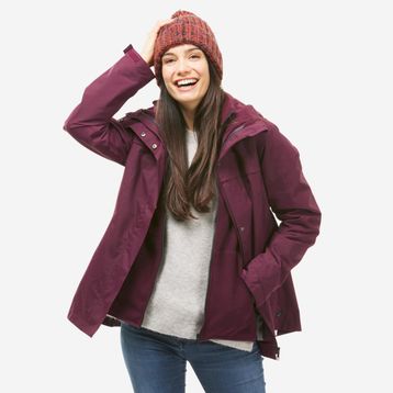 Decathlon Forclaz Bordo Travel 100 Kadın 3'ü 1 Arada Mont