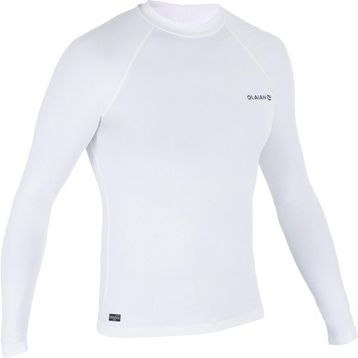 Decathlon Olaian Beyaz 100 Erkek Uv Koruması Sağlayan Uzun Kollu Sörf T-shirt