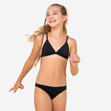 Decathlon Olaian Siyah Tamara 100 Çocuk V Kesim Yaka Bikini Takımı
