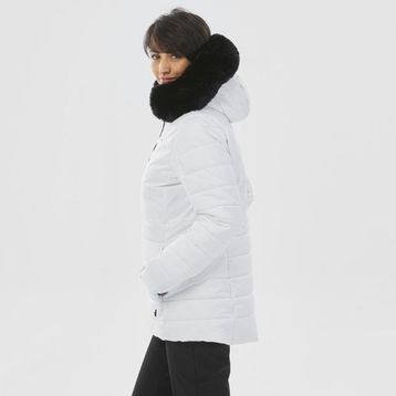 Decathlon Wedze 100 Beyaz Kadın Sıcak Tutan Kayak Montu