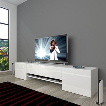 Decoraktiv 1E1 Mdf Parlak Beyaz Tv Ünitesi Tv Sehpası