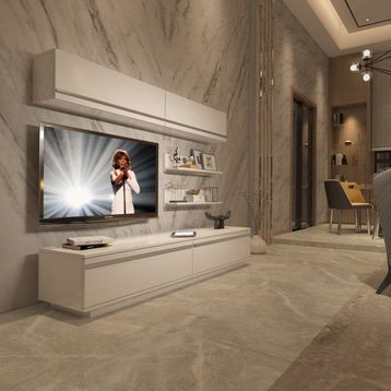 Decoraktiv 1E1 Mdf Parlak Beyaz Tv Ünitesi Tv Sehpası