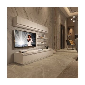 Decoraktiv 1E1 Mdf Parlak Beyaz Tv Ünitesi Tv Sehpası