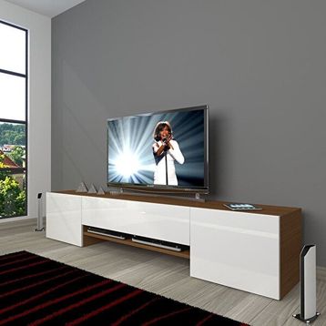 Decoraktiv 1E1SLM Beyaz Ceviz Tv Ünitesi Tv Sehpası