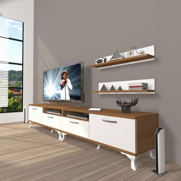 Decoraktiv 1E1SLM Beyaz Ceviz Tv Ünitesi Tv Sehpası