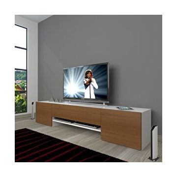 Decoraktiv 1E1SLM Beyaz Ceviz Tv Ünitesi Tv Sehpası