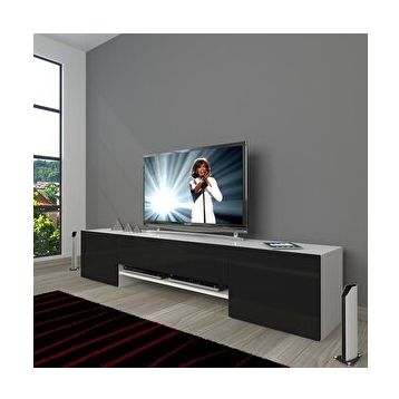 Decoraktiv 1E1SLM Beyaz Siyah Tv Ünitesi Tv Sehpası