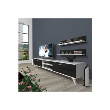 Decoraktiv Beyaz Siyah Eko 140 Slm Dvd Retro Tv Ünitesi