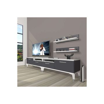 Decoraktiv Eko 200R Mdf Silver Beyaz Antrasit Tv Ünitesi