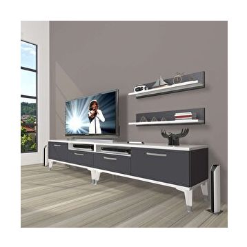 Decoraktiv Eko 200R Mdf Silver Beyaz Antrasit Tv Ünitesi