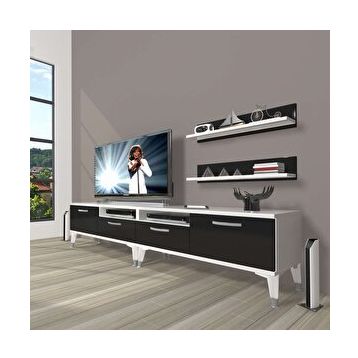 Decoraktiv Eko 220R Mdf Silver Beyaz Siyah Tv Ünitesi