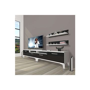Decoraktiv Eko 220R Mdf Silver Beyaz Siyah Tv Ünitesi