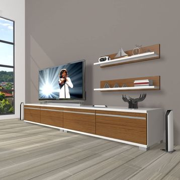 Decoraktiv Eko 220T MDF Beyaz Ceviz TV Ünitesi