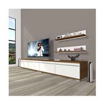 Decoraktiv Eko 220T MDF Beyaz Ceviz TV Ünitesi